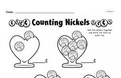 First Grade Money Math Worksheets - Adding Groups of Coins Worksheet #9