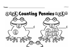 First Grade Money Math Worksheets - Pennies Worksheet #1