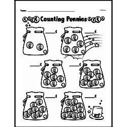 First Grade Money Math Worksheets - Pennies Worksheet #6