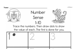 First Grade Number Sense Worksheets - Numbers 0 to 10 Worksheet #160