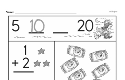 First Grade Number Sense Worksheets - Numbers 0 to 10 Worksheet #109