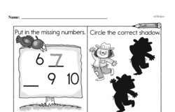 First Grade Number Sense Worksheets - Numbers 0 to 10 Worksheet #115