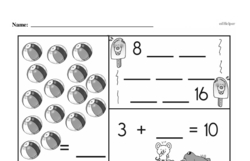 First Grade Number Sense Worksheets - Numbers 11 to 20 Worksheet #67