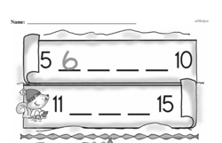 First Grade Number Sense Worksheets - Numbers 11 to 20 Worksheet #74