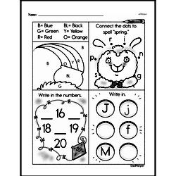 First Grade Number Sense Worksheets - Numbers 11 to 20 Worksheet #58