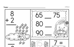 First Grade Number Sense Worksheets - Numbers 11 to 20 Worksheet #10