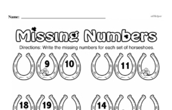 First Grade Number Sense Worksheets - Numbers 11 to 20 Worksheet #22
