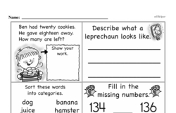 First Grade Number Sense Worksheets - Three-Digit Numbers Worksheet #12