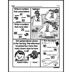 First Grade Number Sense Worksheets - Three-Digit Numbers Worksheet #16