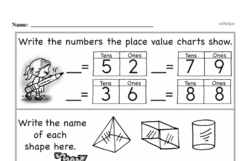 First Grade Number Sense Worksheets - Three-Digit Numbers Worksheet #14