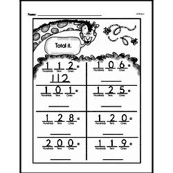 First Grade Number Sense Worksheets - Three-Digit Numbers Worksheet #9