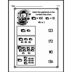 First Grade Number Sense Worksheets - Three-Digit Numbers Worksheet #2
