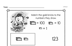 First Grade Number Sense Worksheets - Three-Digit Numbers Worksheet #2