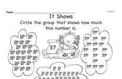 First Grade Number Sense Worksheets - Two-Digit Numbers Worksheet #89