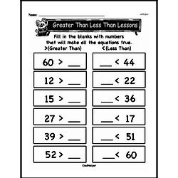First Grade Number Sense Worksheets - Two-Digit Numbers Worksheet #25