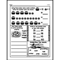 First Grade Number Sense Worksheets - Two-Digit Numbers Worksheet #84