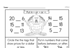 First Grade Number Sense Worksheets - Two-Digit Numbers Worksheet #62