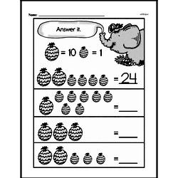 First Grade Number Sense Worksheets - Two-Digit Numbers Worksheet #34