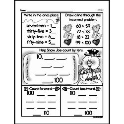 First Grade Number Sense Worksheets - Two-Digit Numbers Worksheet #24