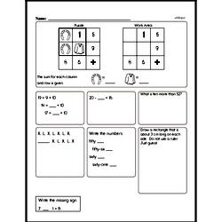 First Grade Number Sense Worksheets - Two-Digit Numbers Worksheet #3
