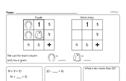 First Grade Number Sense Worksheets - Two-Digit Numbers Worksheet #3