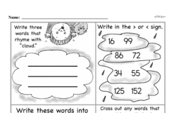 First Grade Number Sense Worksheets Worksheet #245