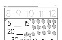 First Grade Number Pattern and Sequence Worksheets Worksheet #32