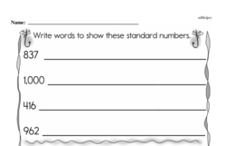 First Grade Place Value Worksheets Worksheet #4