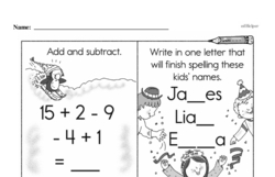 First Grade Subtraction Worksheets Worksheet #81