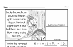 First Grade Subtraction Worksheets Worksheet #73