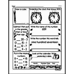 First Grade Time Worksheets - Days, Weeks and Months on a Calendar