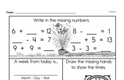 First Grade Time Worksheets - Days, Weeks and Months on a Calendar Worksheet #6