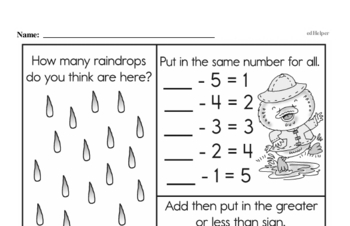 Time - Days, Weeks and Months on a Calendar Mixed Math PDF Workbook for First Graders