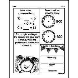 First Grade Time Worksheets - Time to the Half-Hour Worksheet #6