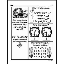 First Grade Time Worksheets - Time to the Half-Hour Worksheet #1