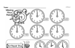 First Grade Time Worksheets - Time to the Half-Hour Worksheet #3