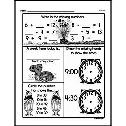 First Grade Time Worksheets - Time to the Hour Worksheet #21