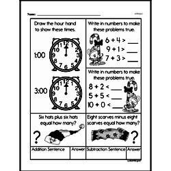 First Grade Time Worksheets - Time to the Hour Worksheet #2