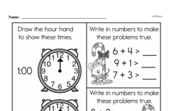 First Grade Time Worksheets - Time to the Hour Worksheet #2