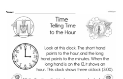 First Grade Time Worksheets - Time to the Hour Worksheet #22