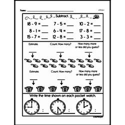 First Grade Time Worksheets - Time to the Hour Worksheet #7