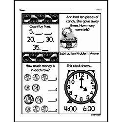First Grade Time Worksheets - Time to the Hour Worksheet #3