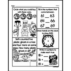 First Grade Time Worksheets - Time to the Hour Worksheet #17