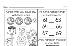 First Grade Time Worksheets - Time to the Hour Worksheet #17