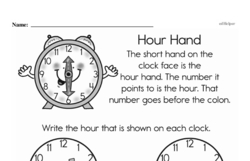 First Grade Time Worksheets - Time to the Hour Worksheet #5