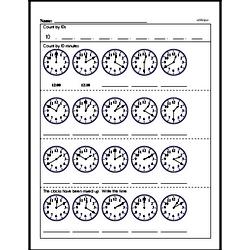 First Grade Time Worksheets - Time to the Nearest Five Minutes Worksheet #1