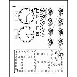 First Grade Time Worksheets - Time to the Quarter-Hour Worksheet #1