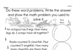 First Grade Word Problem Worksheets Worksheet #1