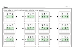3-Digit Addition Matching
