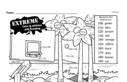 Addition - Three-Digit Addition Mixed Math PDF Workbook for Second Graders